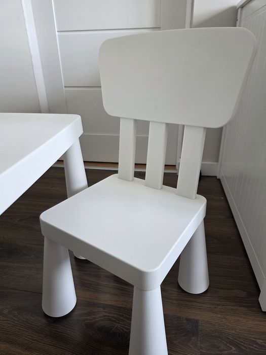Zestaw IKEA MAMMUT – Stolik + Krzesełko | Biały | Stan Idealny!