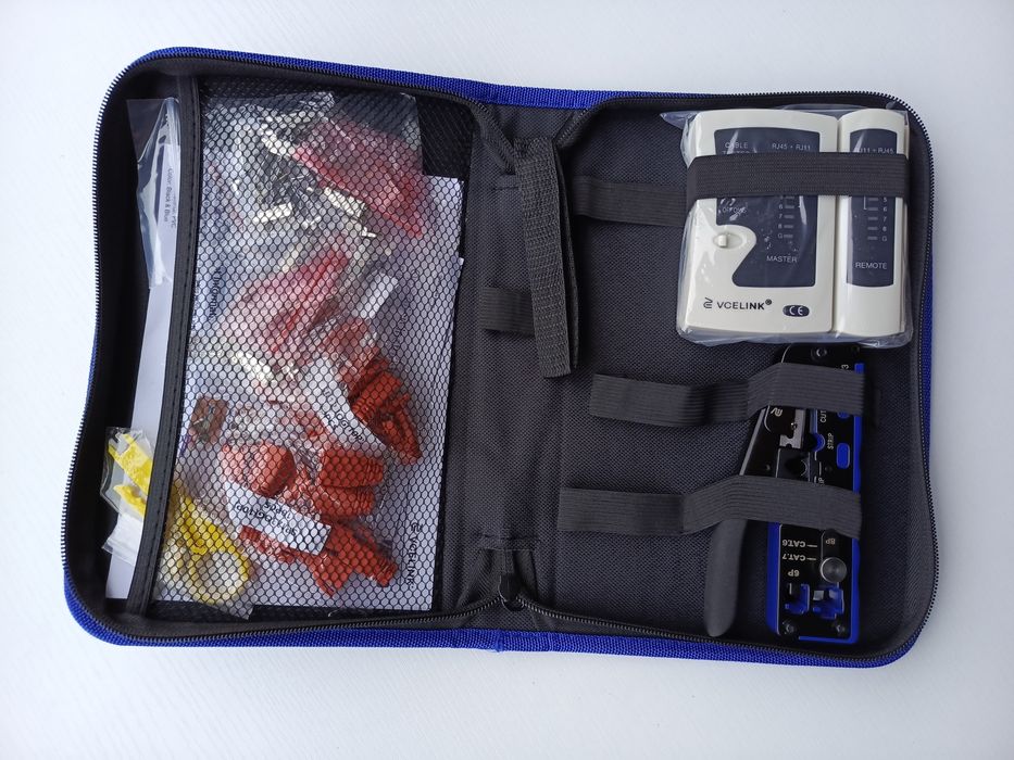 Zestaw narzędzi sieciowych - zaciskarka tester złączki