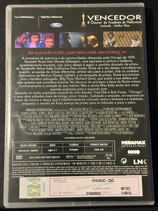 DVD do filme Chicago