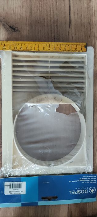 Kratka wentylacyjna i łącznik kanału, plastikowe