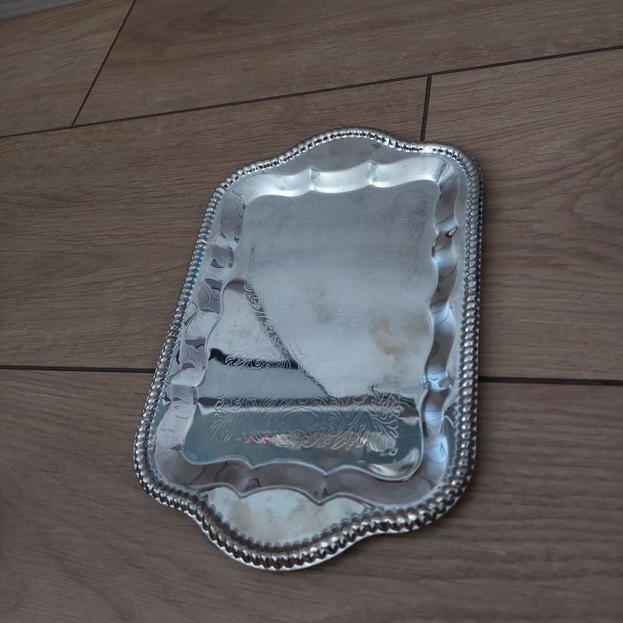 Platerowany mlecznik, cukiernica i taca zestaw do kawy, herbaty