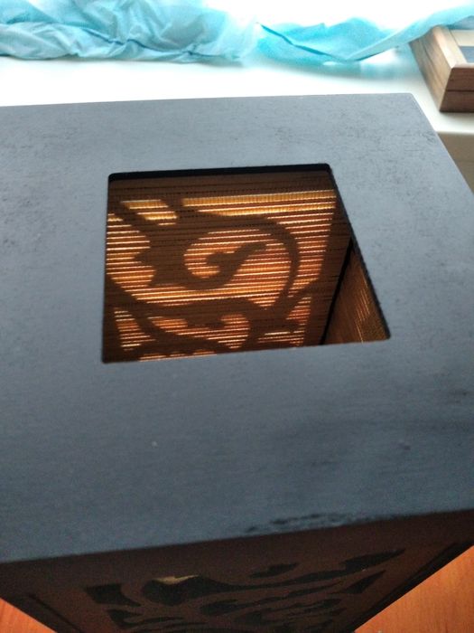 Винтажная лампа ( ночник), резьба, дерево