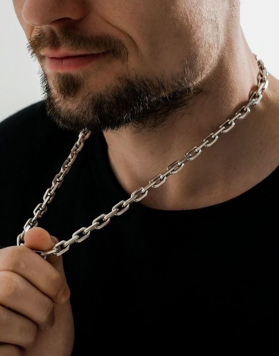 Срібний ланцюжок 80г Якірний чоловічий, мужская серебряная цепочка 925