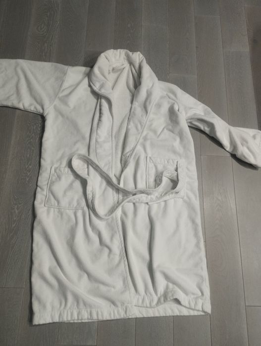 Чоловічий білий  халат з поясом