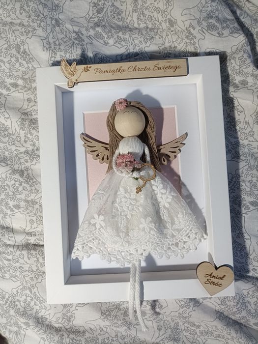 Ramka Anioł Stróż pamiątka podziękowanie prezent komunia chrzest