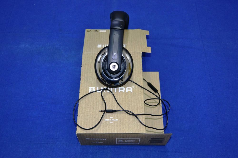 Słuchawki nauszne UNITRA SN-40 z mikrofonem - oryginał -