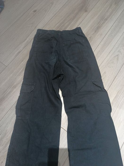 Spodnie dziewczęce cargo czarne 158