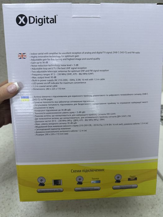 Антена внутрішня X-Digital DIN 236 нова