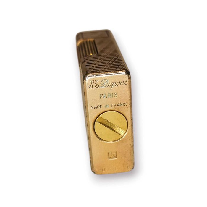 Isqueiro S.T. Dupont Paris – Briquet Nº EU 6686 – Ouro Laminado