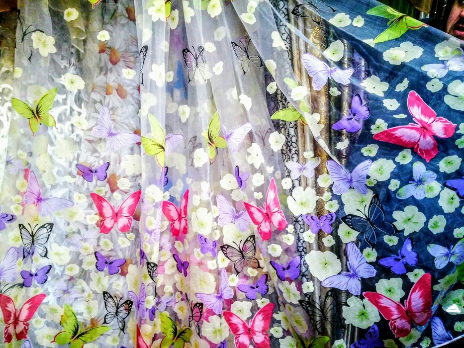 " Бабочки" и "Цветы" Тюль , Гардина , Занавес