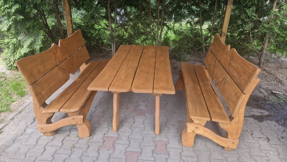 Meble ogrodowe drewniane zestaw komplet
