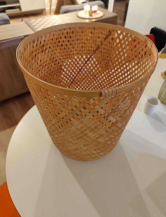 Abajur de teto grande -  IKEA -  Bambu - com fio e lâmpada LED