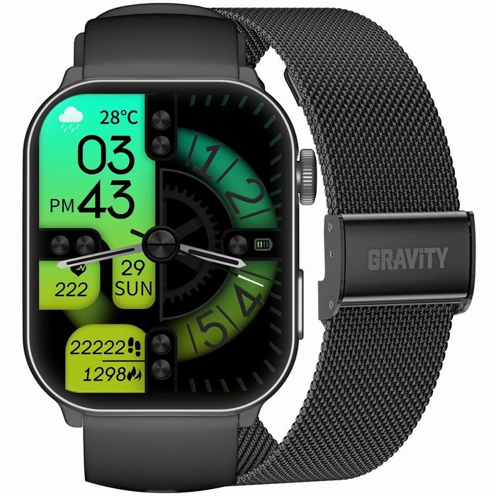 smartwatch męski gravity gt28-1 pasek + bransoleta czarny
