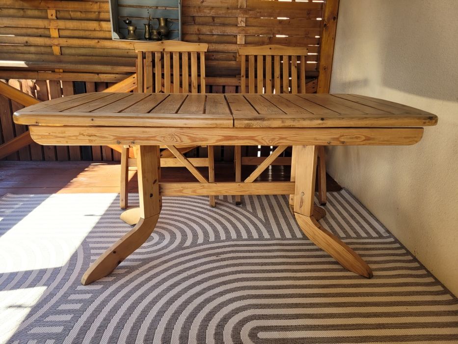 MEBLE OGRODOWE Z LITEGO DREWNA - Solidny zestaw z poduszkami GRATIS!