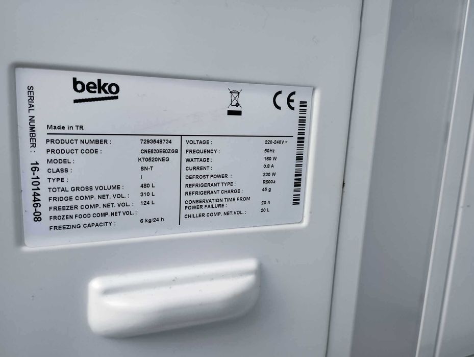 Lodówka zamrażalka Beko k70520neg na części