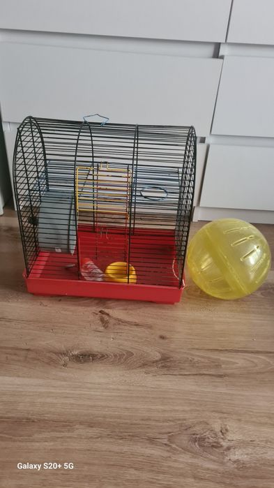Klatka dla chomika + kula do biegania