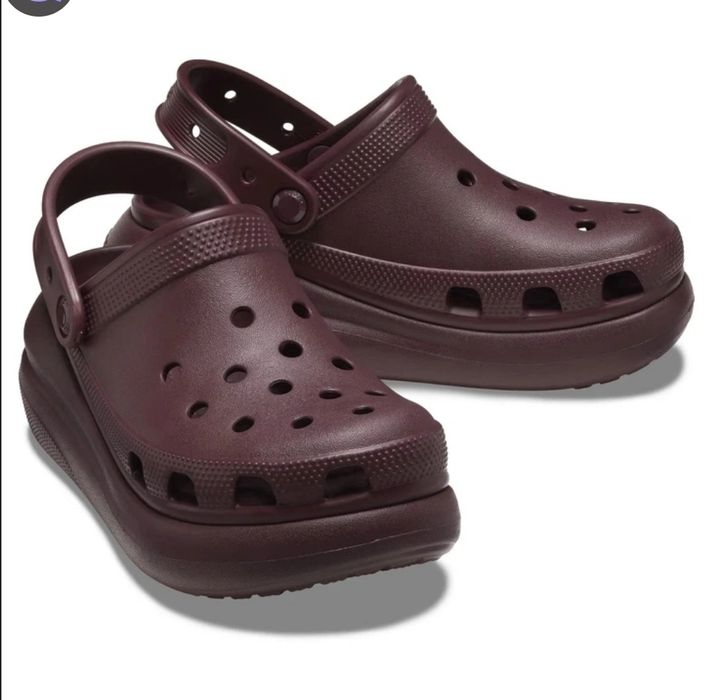 Crocs crush dark cherry latte оригінал крокс платформа