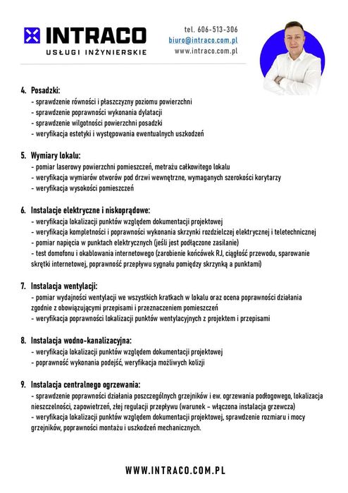 Odbiór mieszkania, przegląd techniczny, świadectwa, termowizja