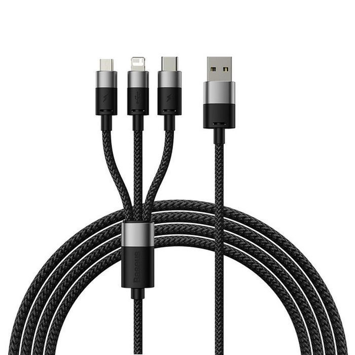BASEUS kabel 3w1 USB A do Micro USB / Lightning / Typ C 3,5A 1,2 m