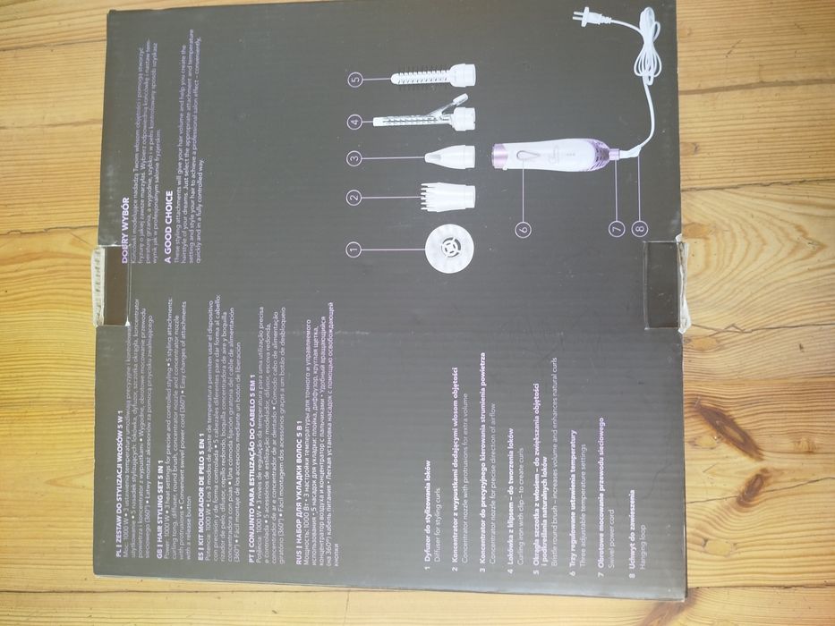 Zestaw do stylizacji włosów 5w1, suszarka