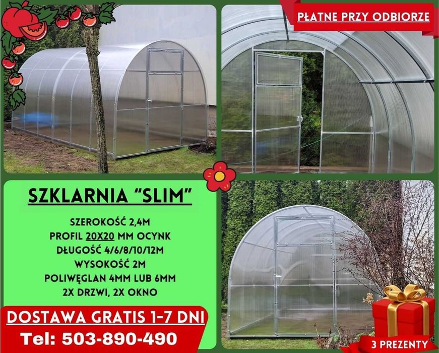 Szklarnia Ogrodowa 3x4m poliwęglan 4/6 mm Sprzedam Gratisy Tuchola