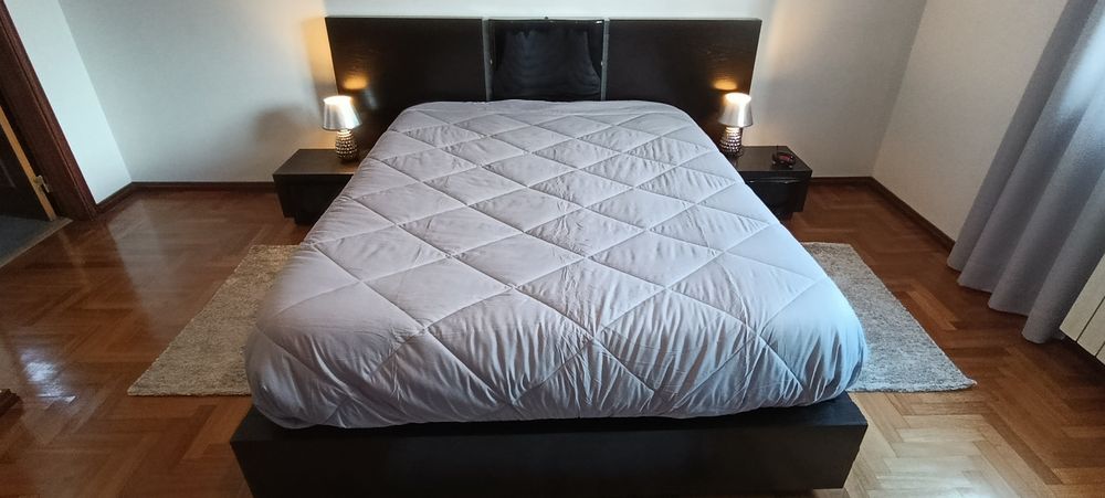 Mobília de quarto design completa de cor wengue carvalho