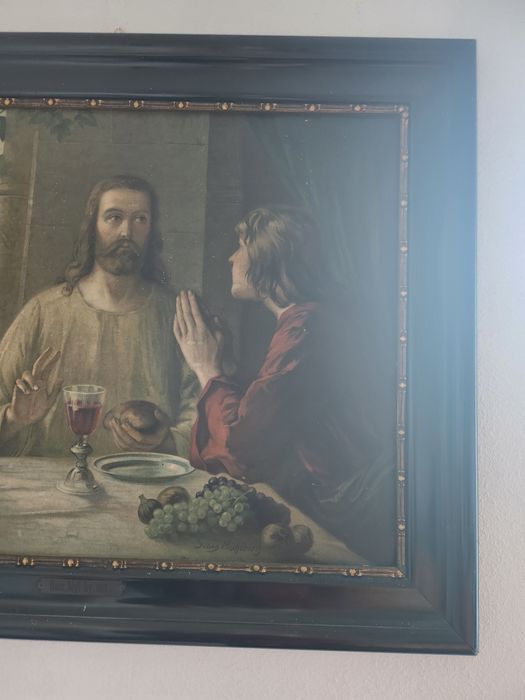 Obra de Moldura Preta com Rebordo Interior de G. Muhlberg