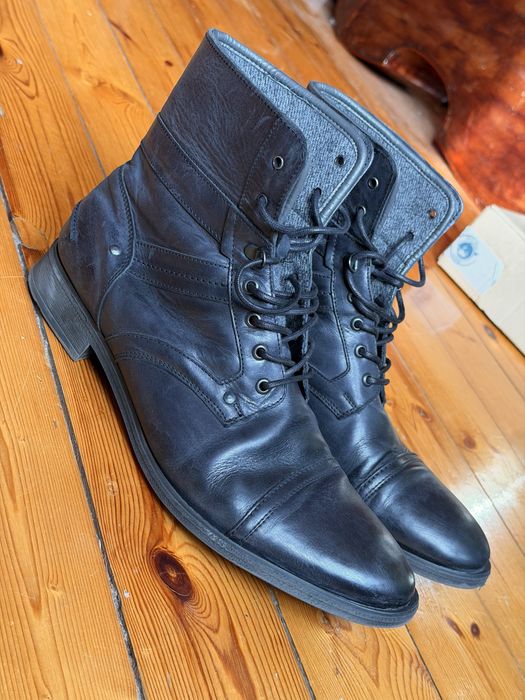 ZARA buty meskie botki moto dark navy blue 45