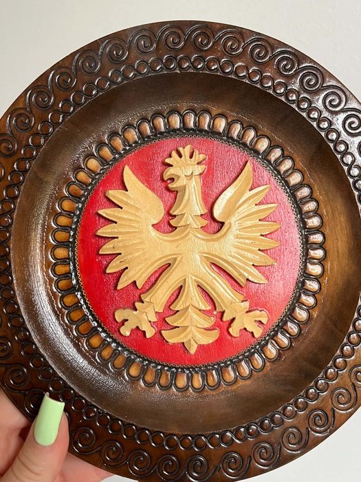 Drewniany talerz ścienny