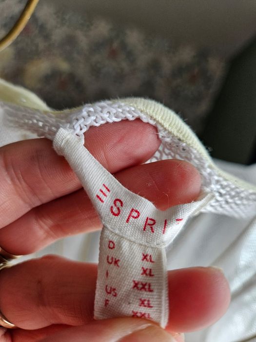 Kardigan damski lniany biały Esprit - 100% len M sweter lekki zapinany