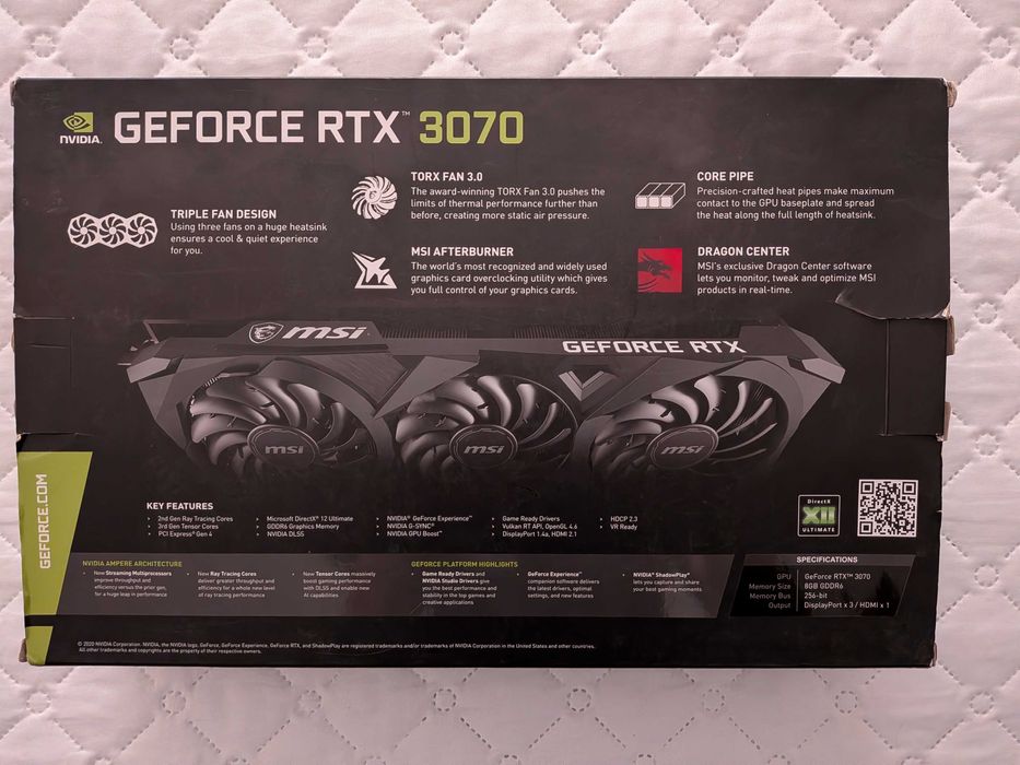 Placa Gráfica MSI RTX 3070 Ventus 3X
