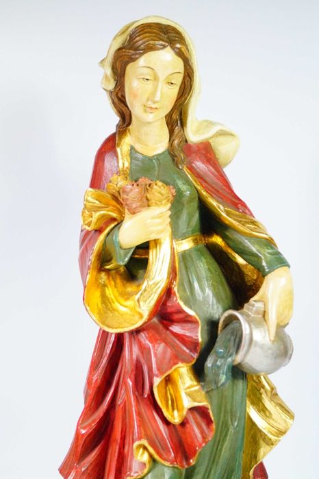 Święta Elżbieta Duża drewniana rzeźba figura polichromia