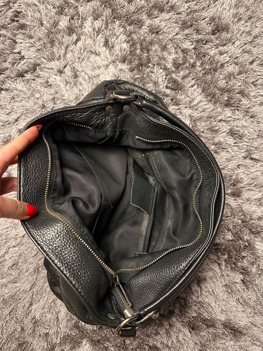 Шкіряна сумка мішечок. Кожанная сумка