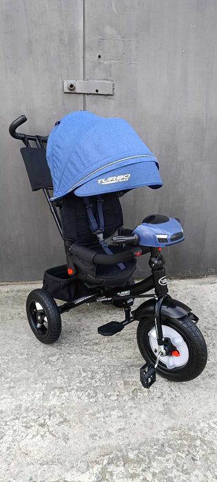 Новый Детский велосипед с родительской ручкой TURBO TRIKE NEW BLUE