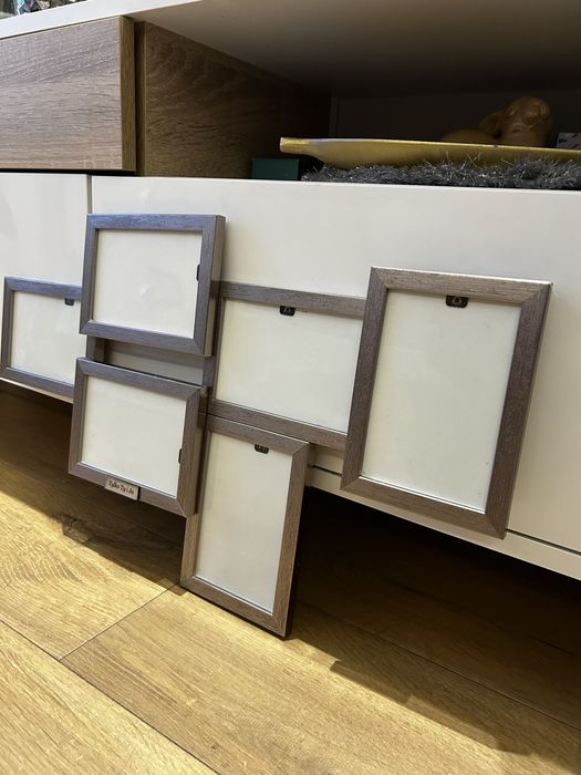 Ramka kolaż na zdjecia 6 sztuk stebrna na sciane