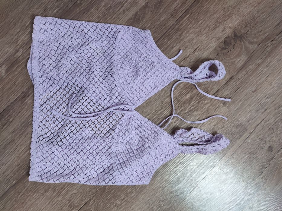Top lila siatka rozmiar XS H&M
