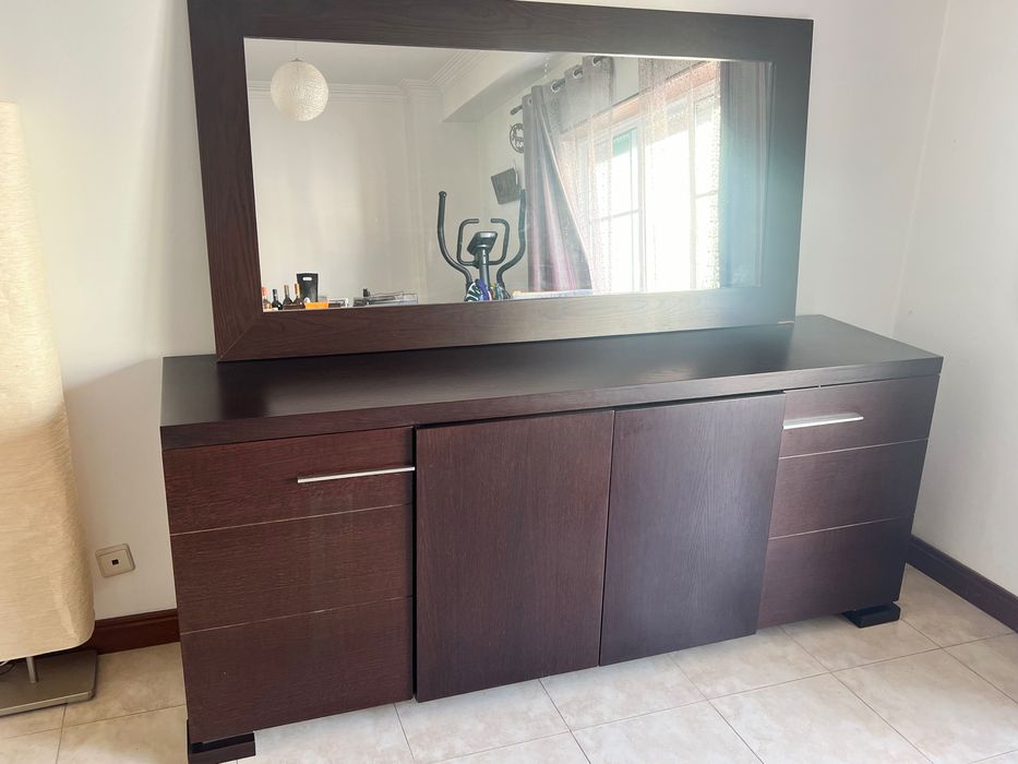 Móveis Sala Madeira Wenguê: Mesa + 6 cadeiras