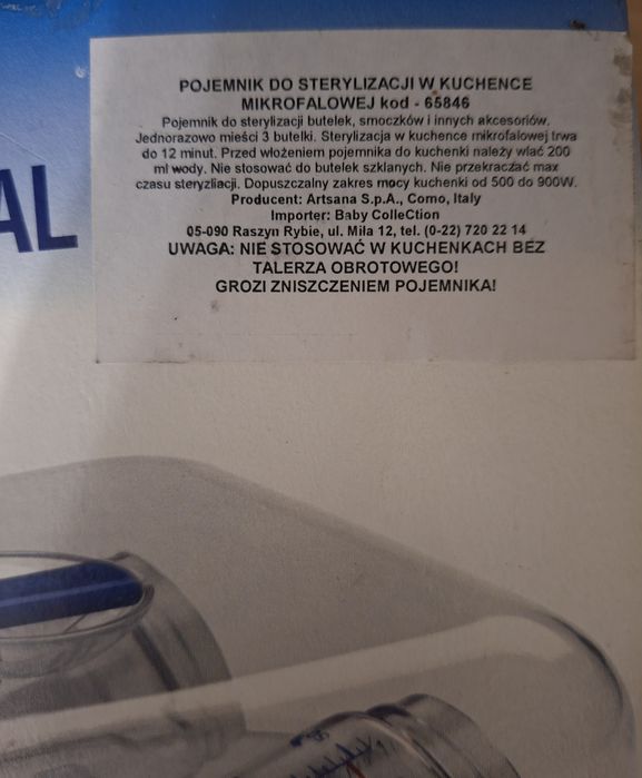 Pojemnik do sterylizacji butelek