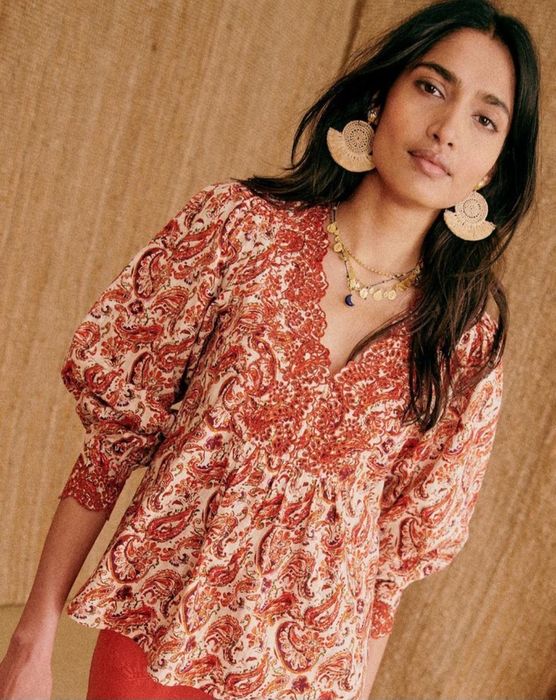 Bluzka koszulowa Sézane 36 s bawełna haft