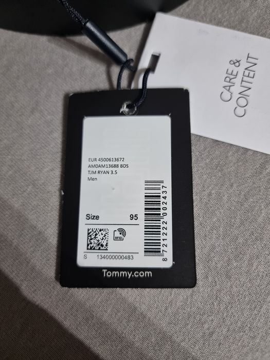 Nowy męski pasek tommy hilfiger czarny 95 cm skóra