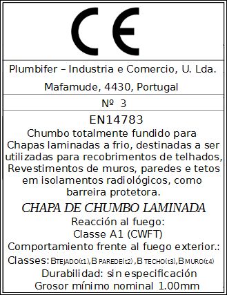 Chumbo laminado para barreira protectoras de raio x