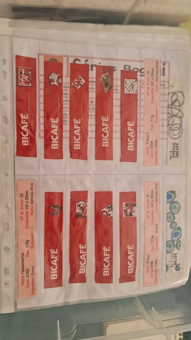 Coleção pacotes de açúcar