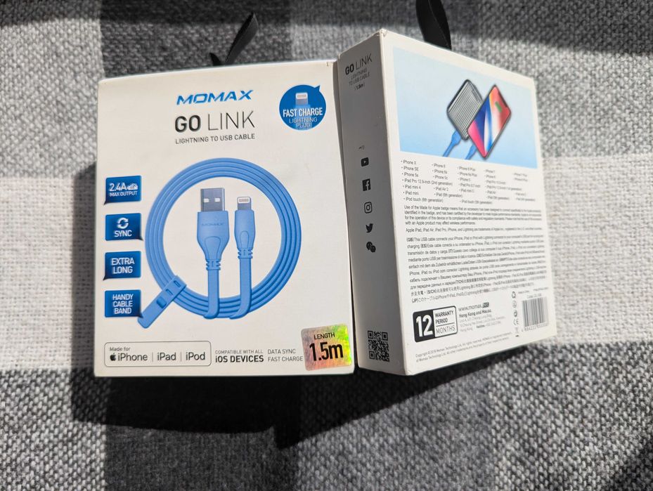 Кабель MoMax  Apple Lightning MFi certified 1,5М