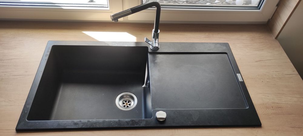 Franke Neptune bateria Franke Maris XL czarny zlew