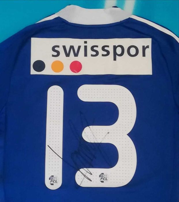 camisola futebol matchworn FC LUZERN Christophe Lambert