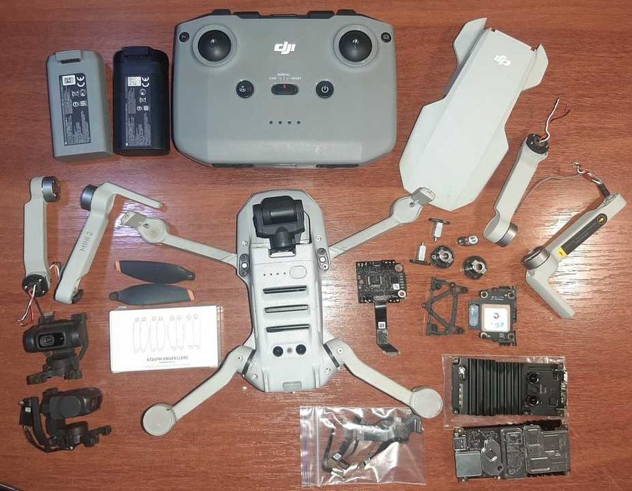 DJI mini 1, 2, 3pro ремонт, запчастини, корпус, проміні, шлейф, плати, лопасті