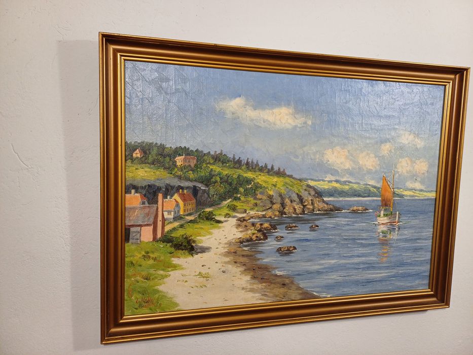 Stary obraz na płótnie sygnowany