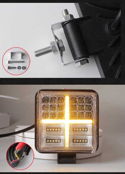 Квадратна фара t177w з жовтим стробоскопом