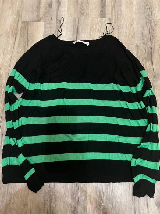 zara кофта чорно-зелена у полоску