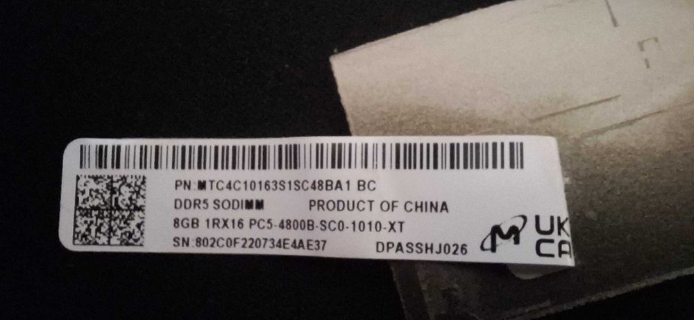 Kit 16GB (2x8GB) Memória RAM DDR5 4800MHz SODIMM (Para Portátil)